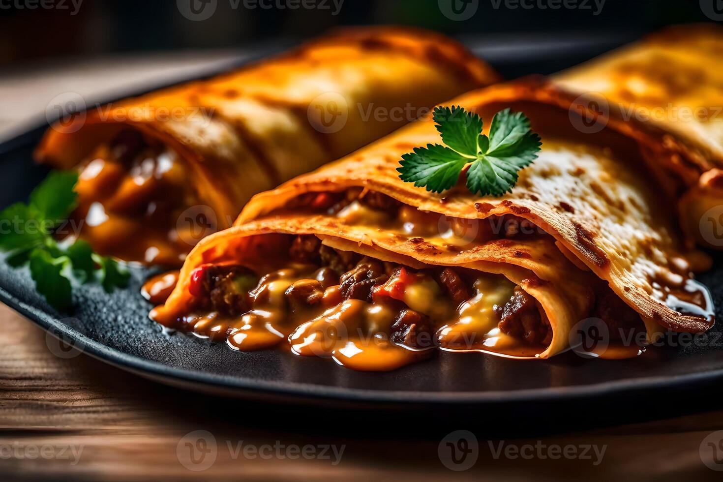 Take a closer look at Enchiladas, with a background that is not very clear photo