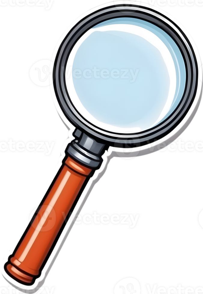 magnifying glass icon, transparent background png ai generative