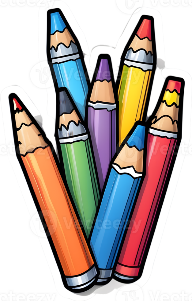 cartoon pencil crayon ai generative png