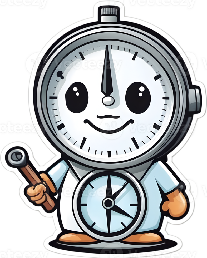 cartoon compass icon, png, transparent background ai generative png