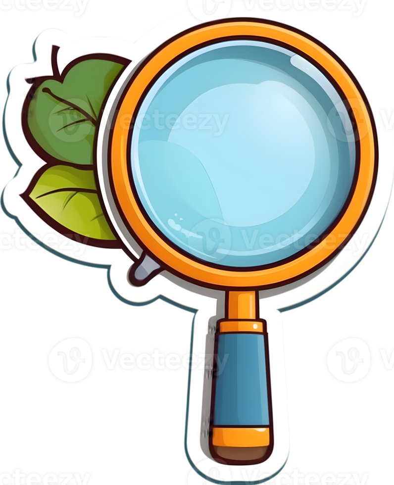 magnifying glass icon, transparent background png ai generative