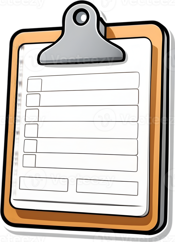 clipboard with pencil and checklist png ai generative