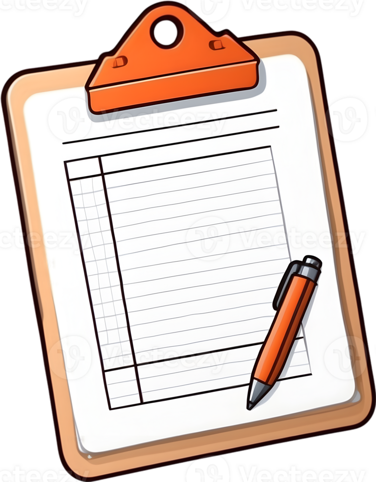 clipboard with pencil and checklist png ai generative