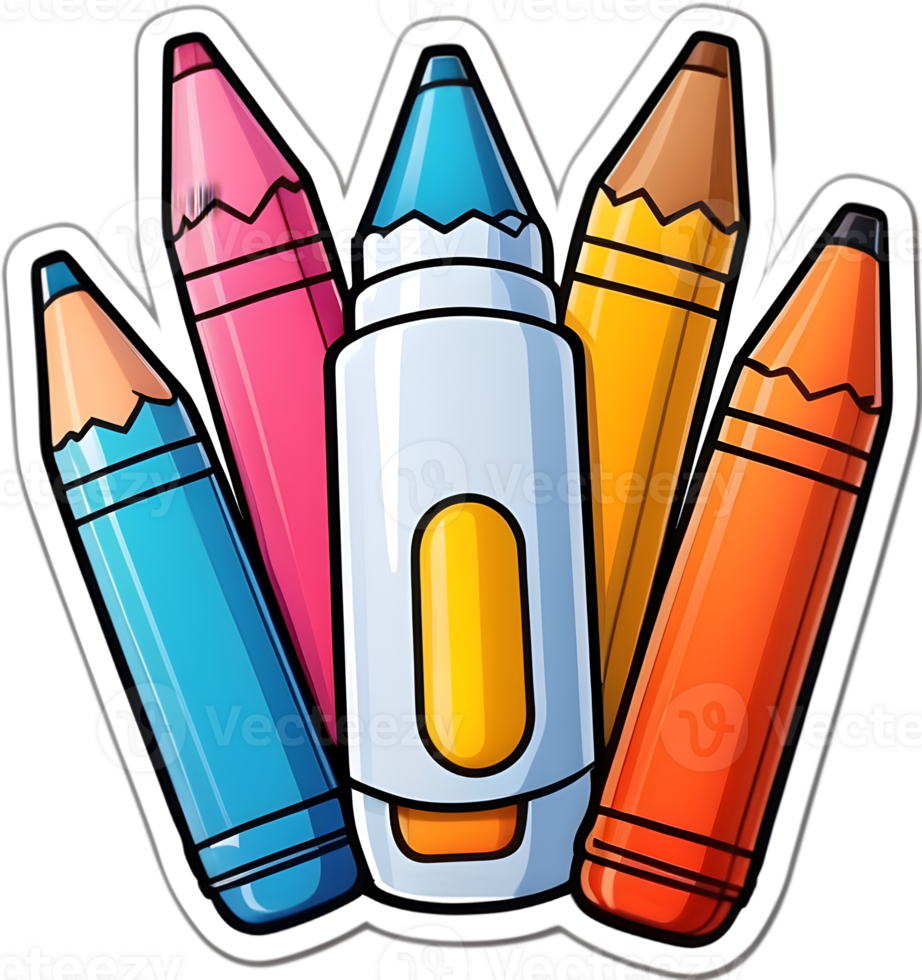 cartoon pencil crayon ai generative png