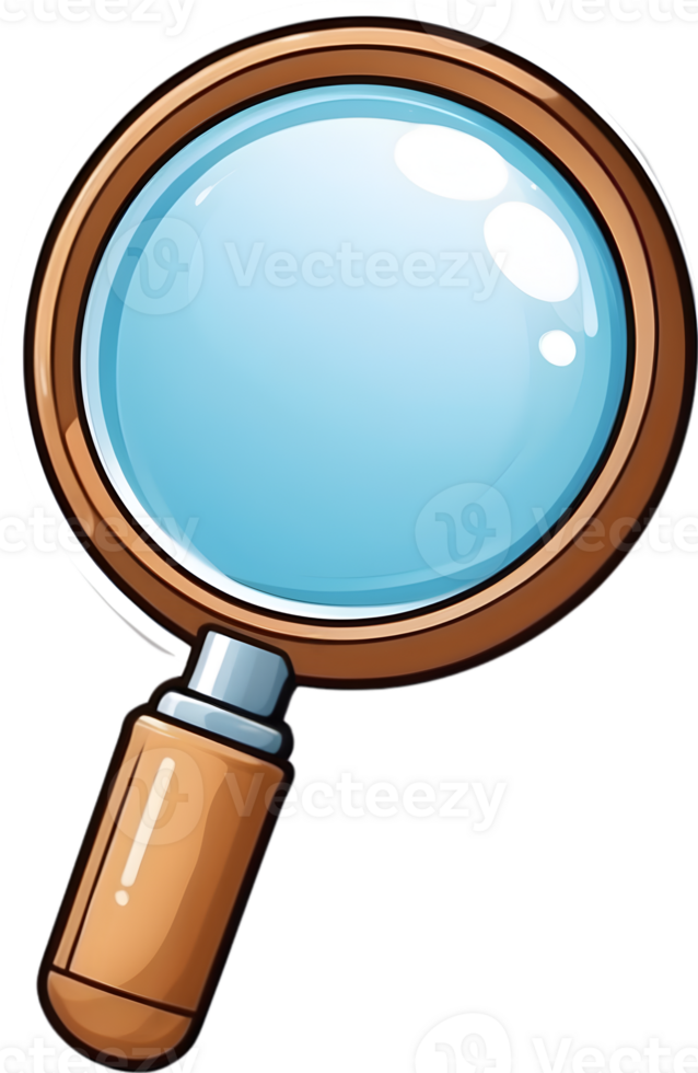 magnifying glass icon, transparent background png ai generative