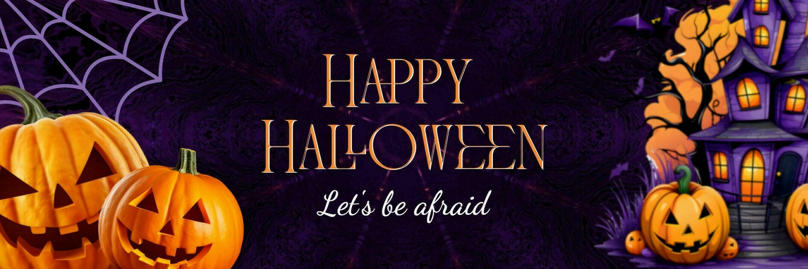 Purple Happy Halloween Twitter Header template