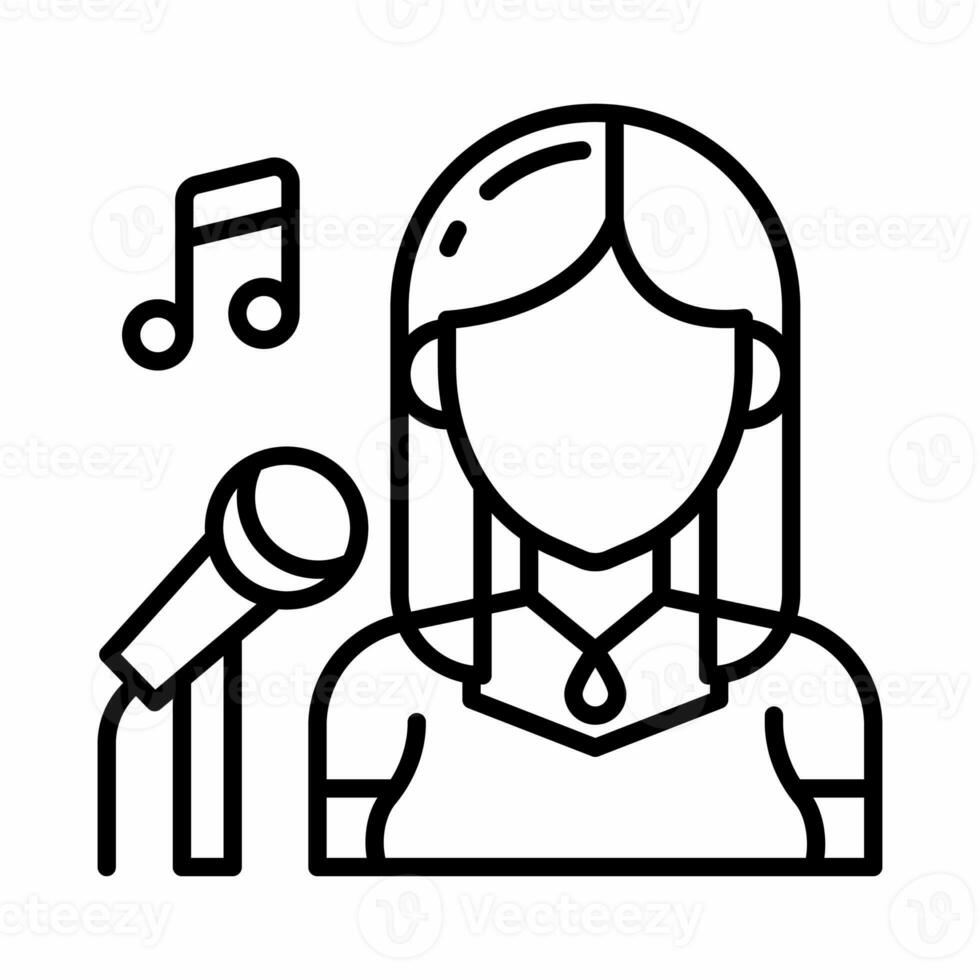 Singer icon in vector. Illustration photo