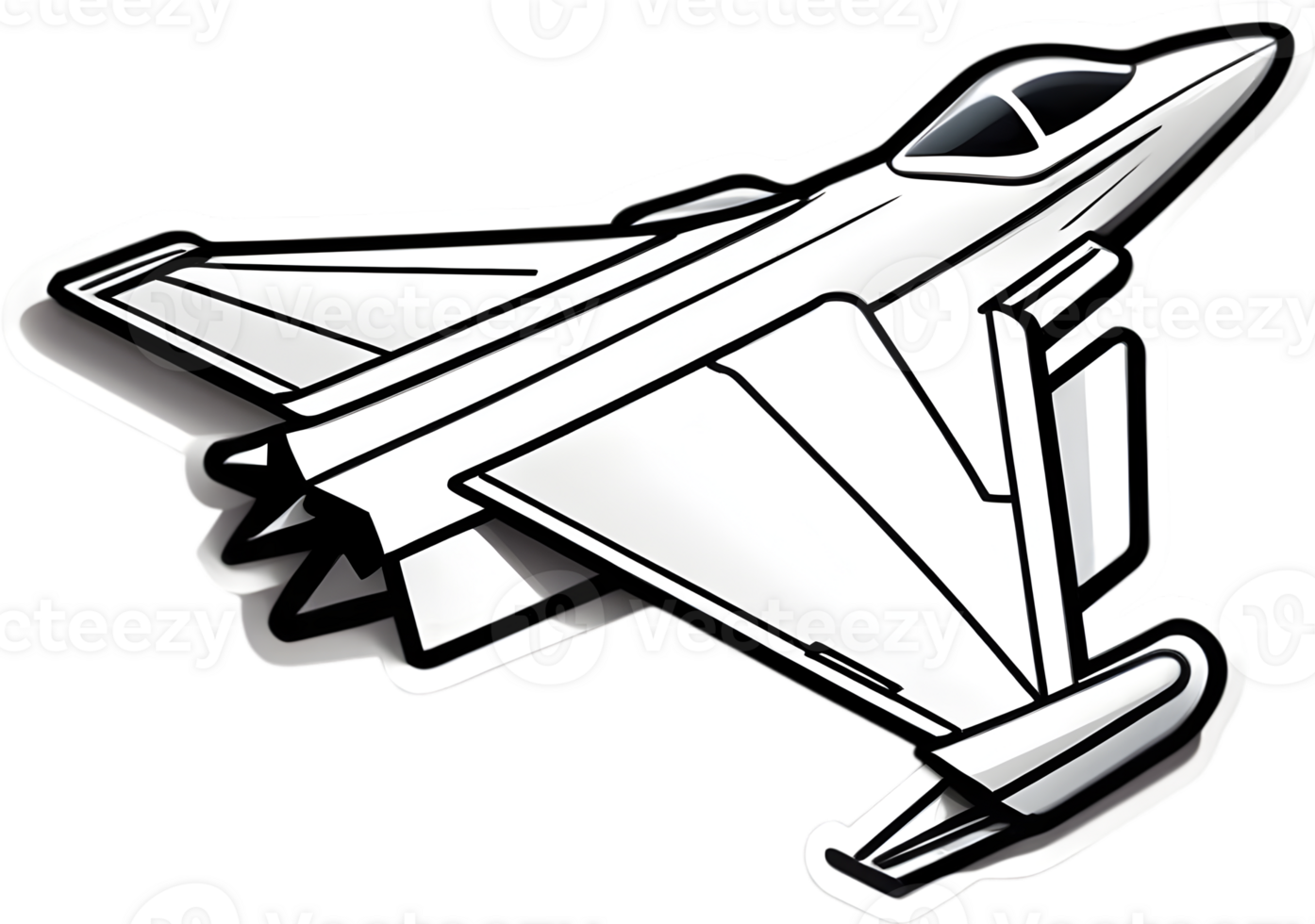 a cartoon fighter jet on a transparent background paper plane ai generative png