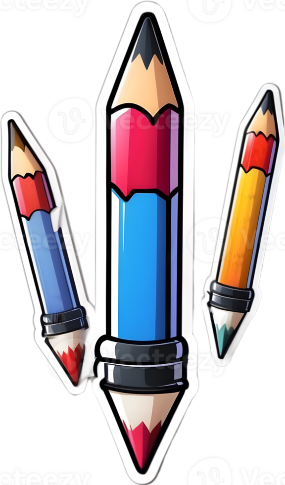 cartoon pencil crayon ai generative png