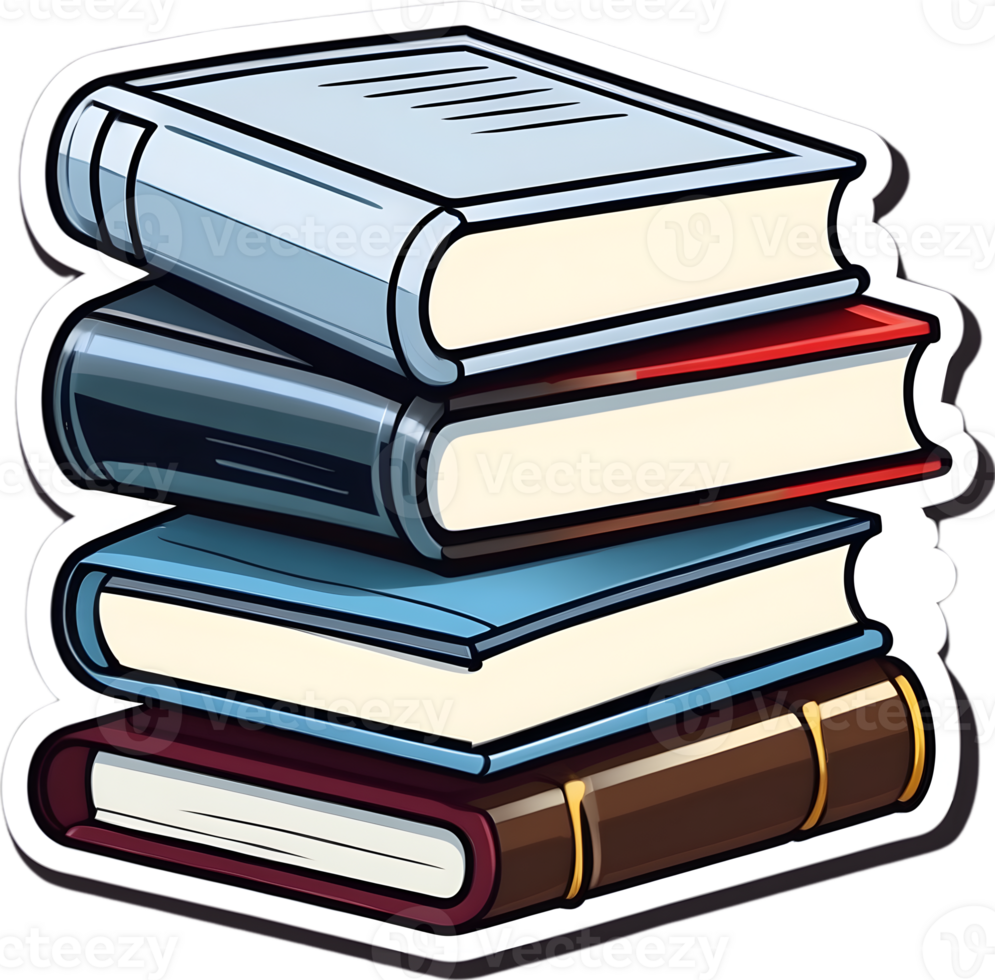 a stack of books on ai generative png