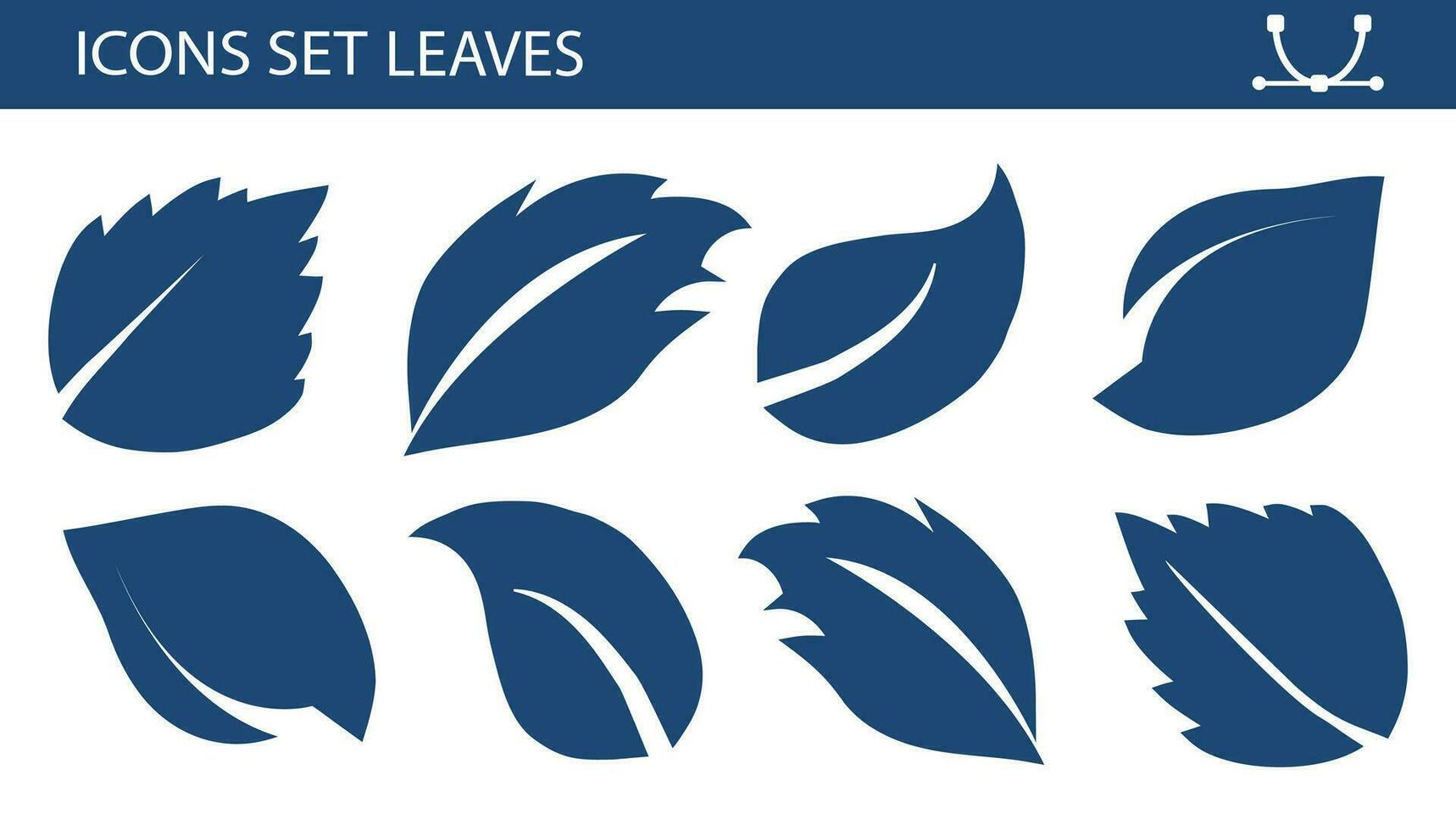A set of leaves on a white background, for logos, designs, for the symbolism of the green planet vector