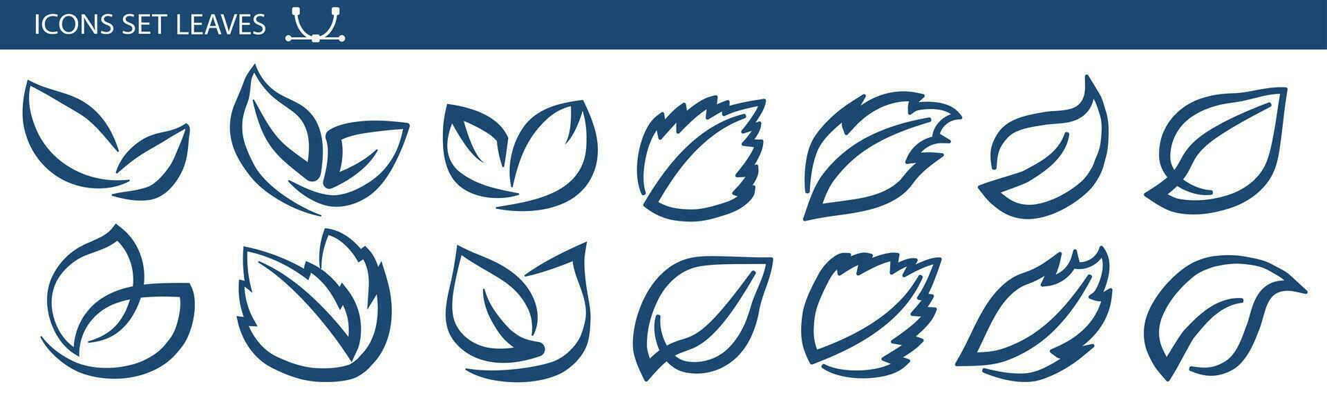 un conjunto de hojas en un blanco fondo, para logotipos, diseños, para el simbolismo de el verde planeta vector