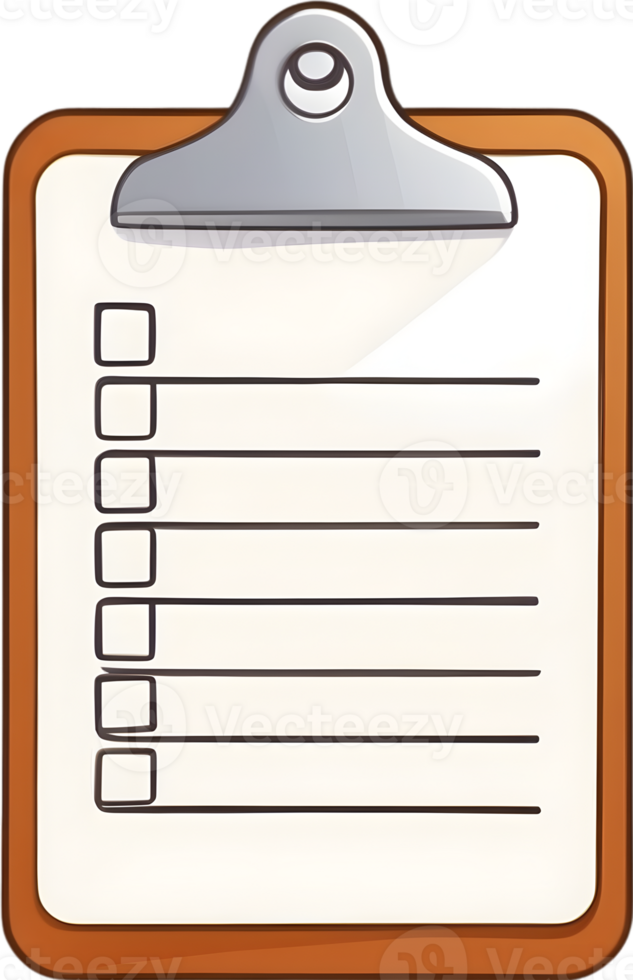 clipboard with pencil and checklist png ai generative