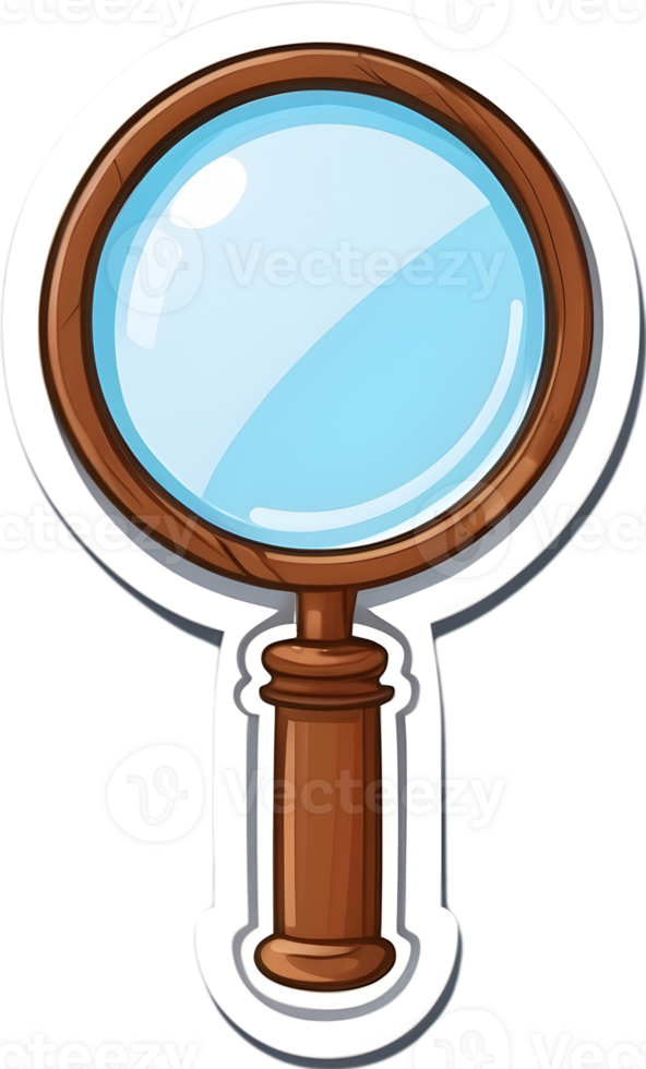 magnifying glass icon, transparent background png ai generative