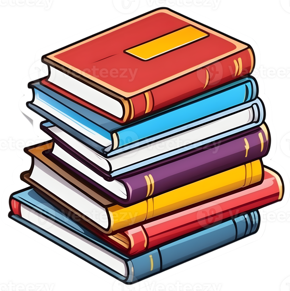 a stack of books on ai generative png