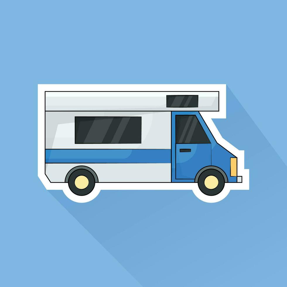 Illustration Vector of Camper Van in Flat Design