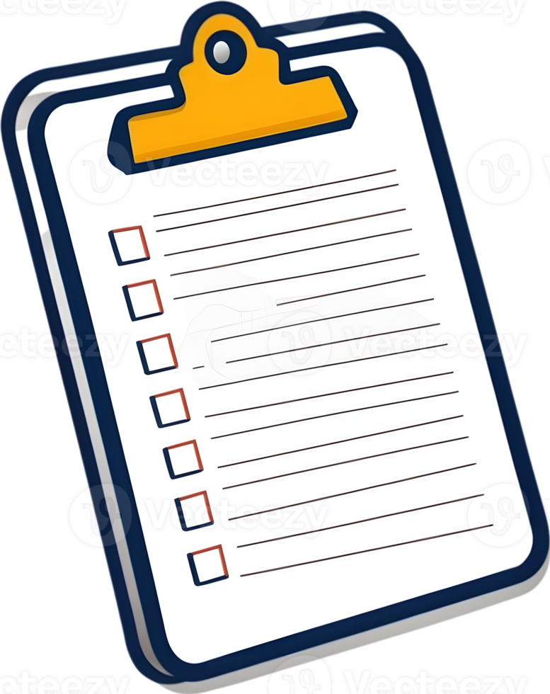 clipboard with pencil and checklist png ai generative