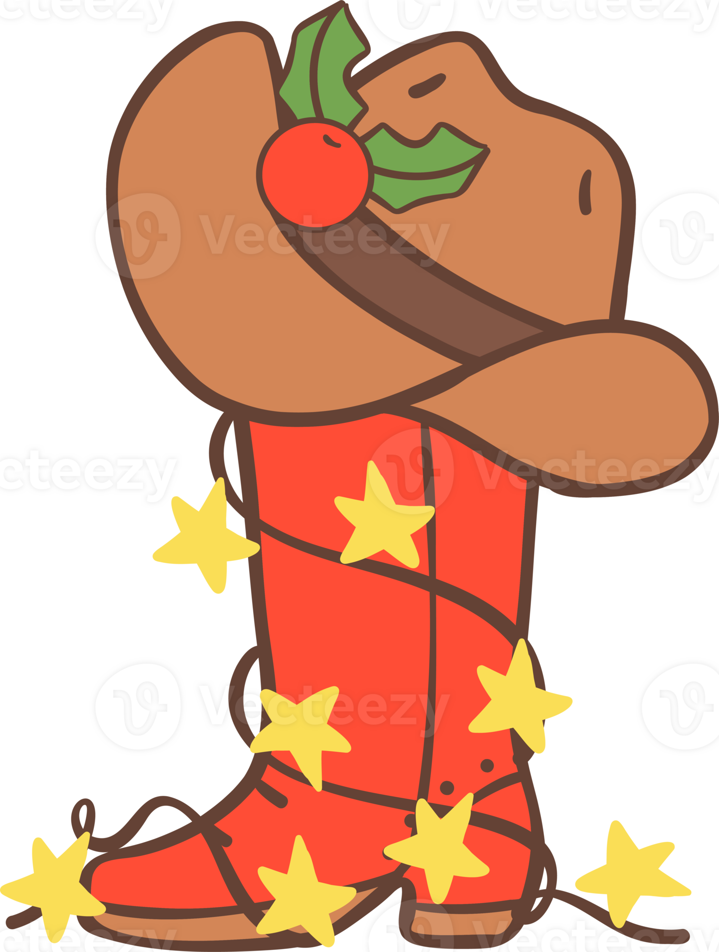 cowboy-christmas-red-boot-33300381-png