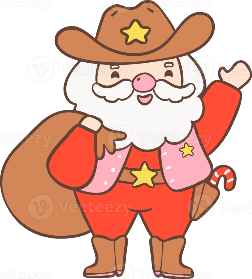 Cowboy Christmas Santa 33300402 PNG