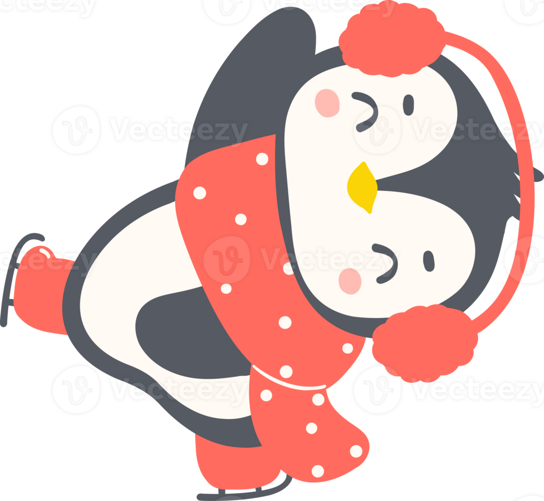 Cute Christmas Penguin Kawaii winter Animal png