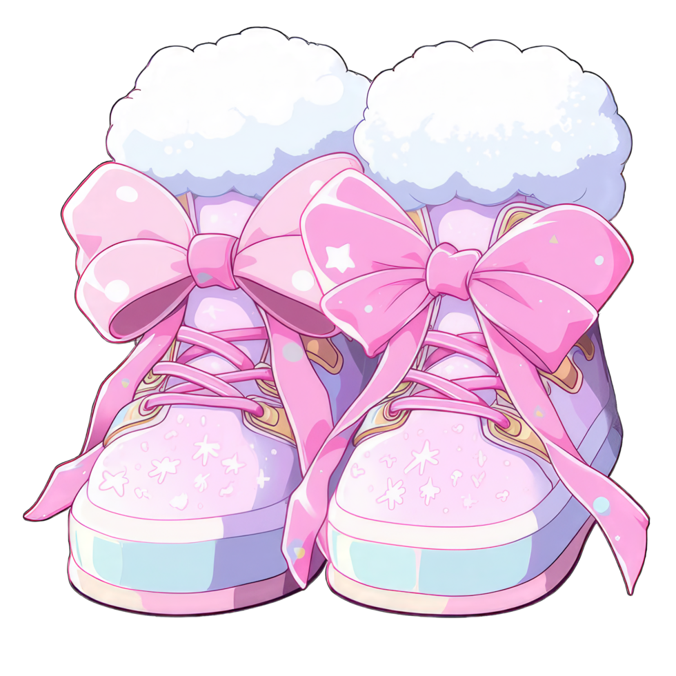 linda pastel zapatillas con delicado arco y mullido piel acento, para decoración álbum de recortes y tarjeta ,ai generado png