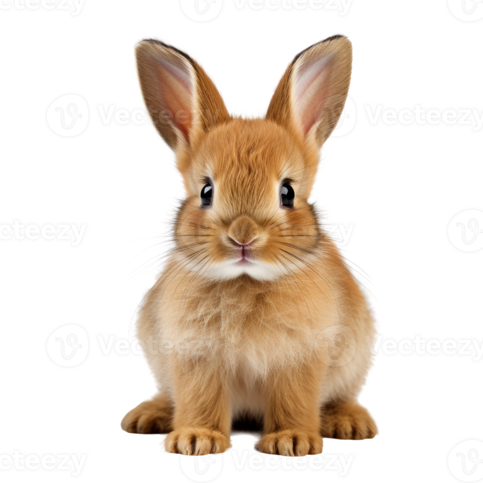 Cute little rabbit isolated on transparent background, created with generative AI png