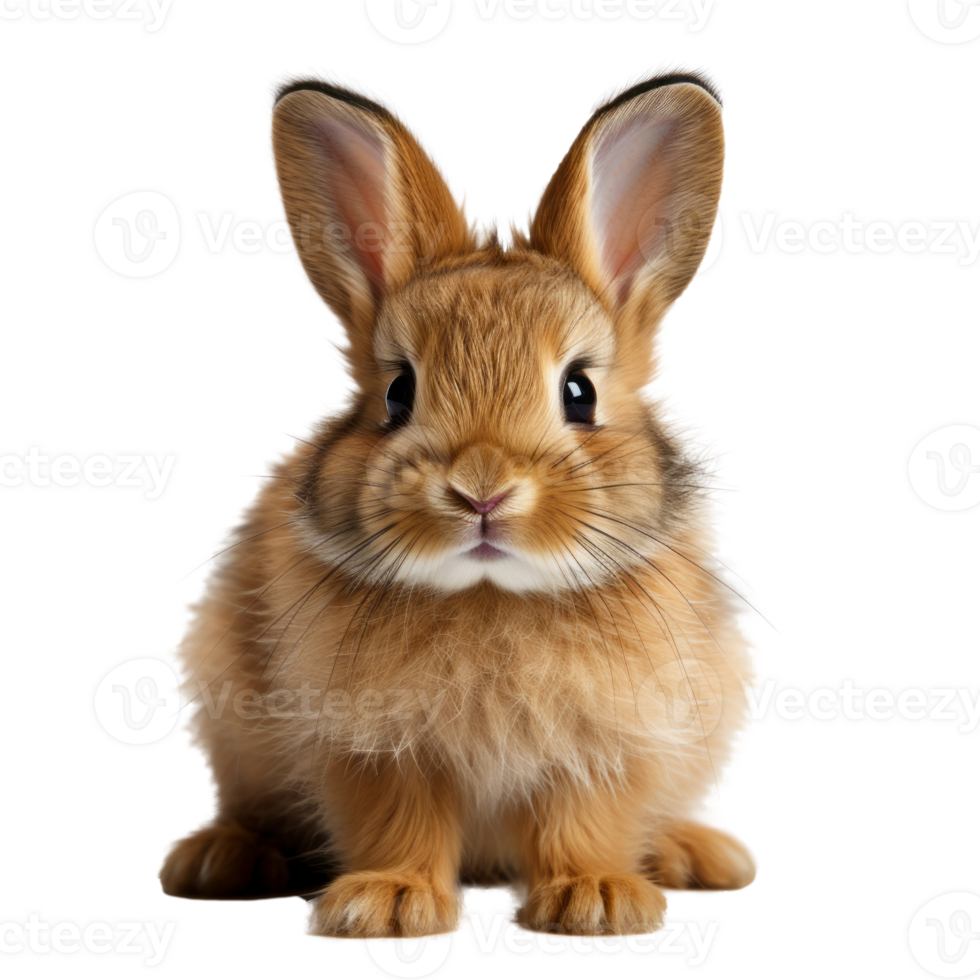 Cute little rabbit isolated on transparent background, created with generative AI png