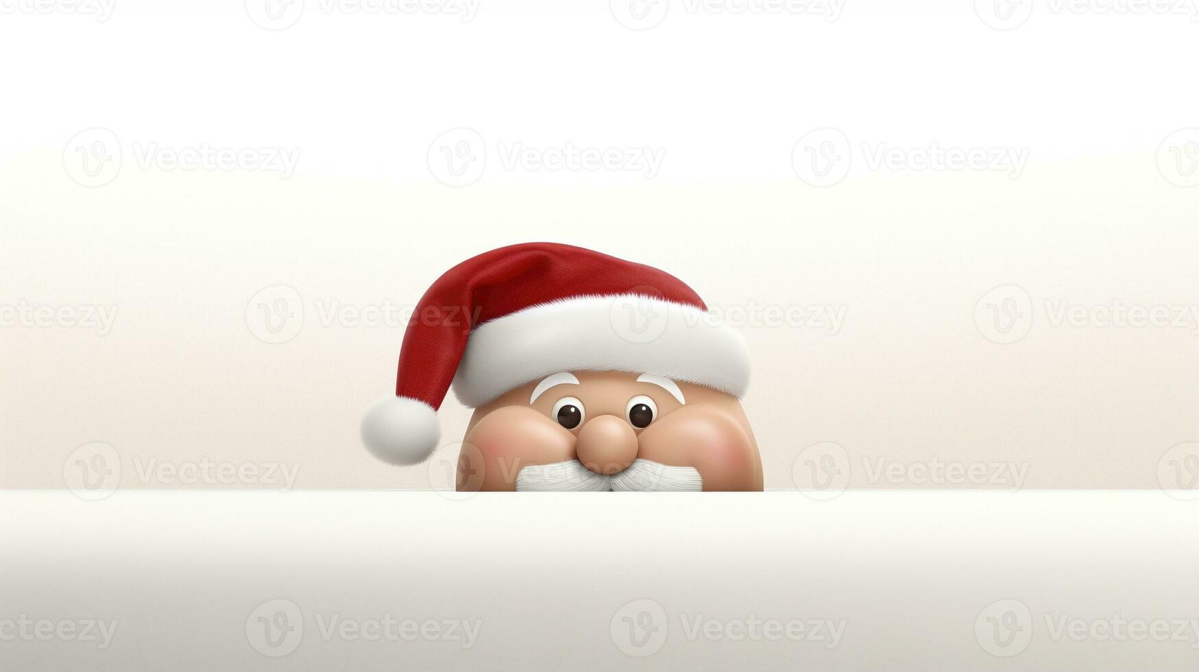 Santa Claus head peeking out ai generated banner background copy space photo
