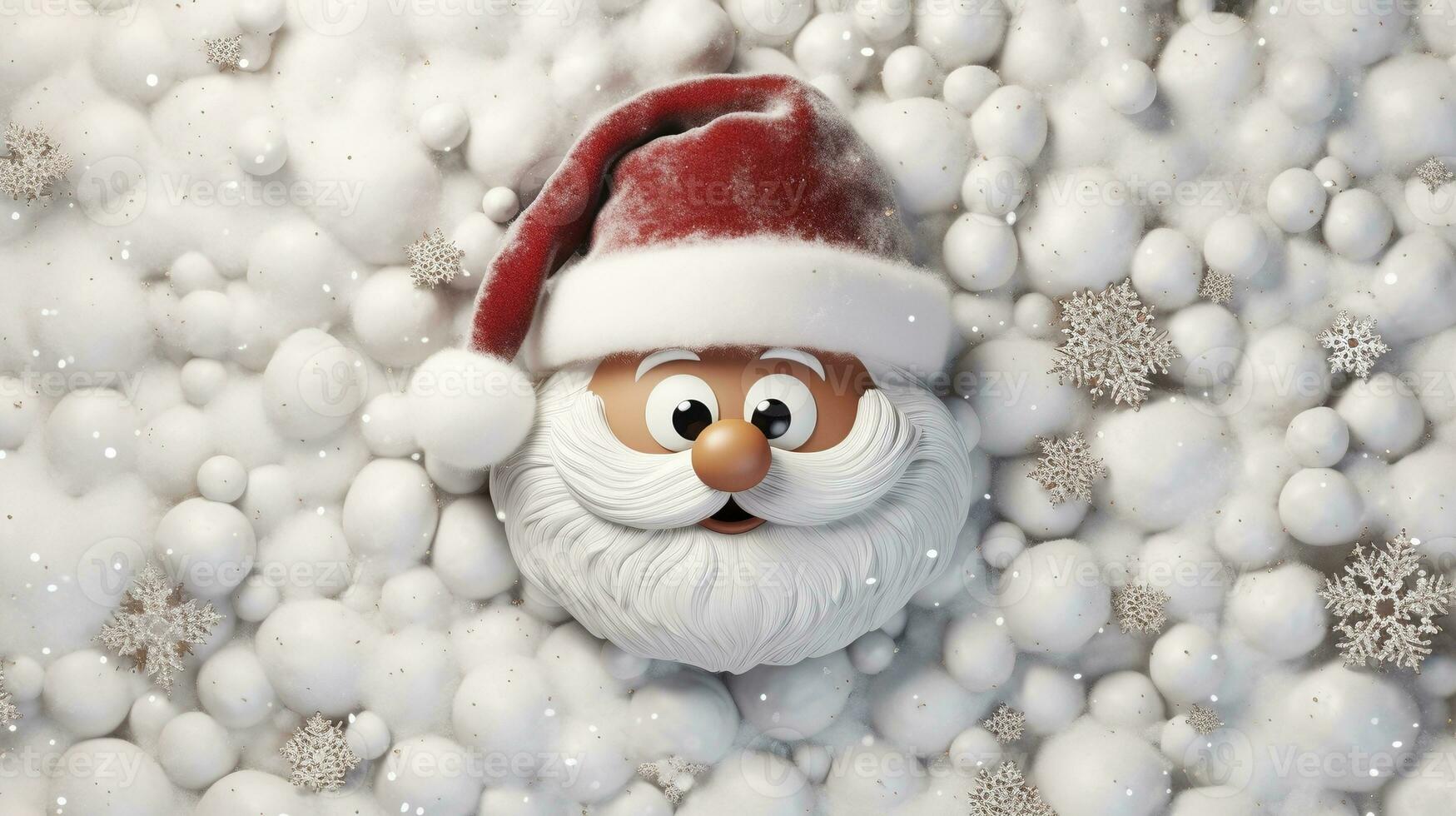 Santa father Christmas face ai generated background image photo