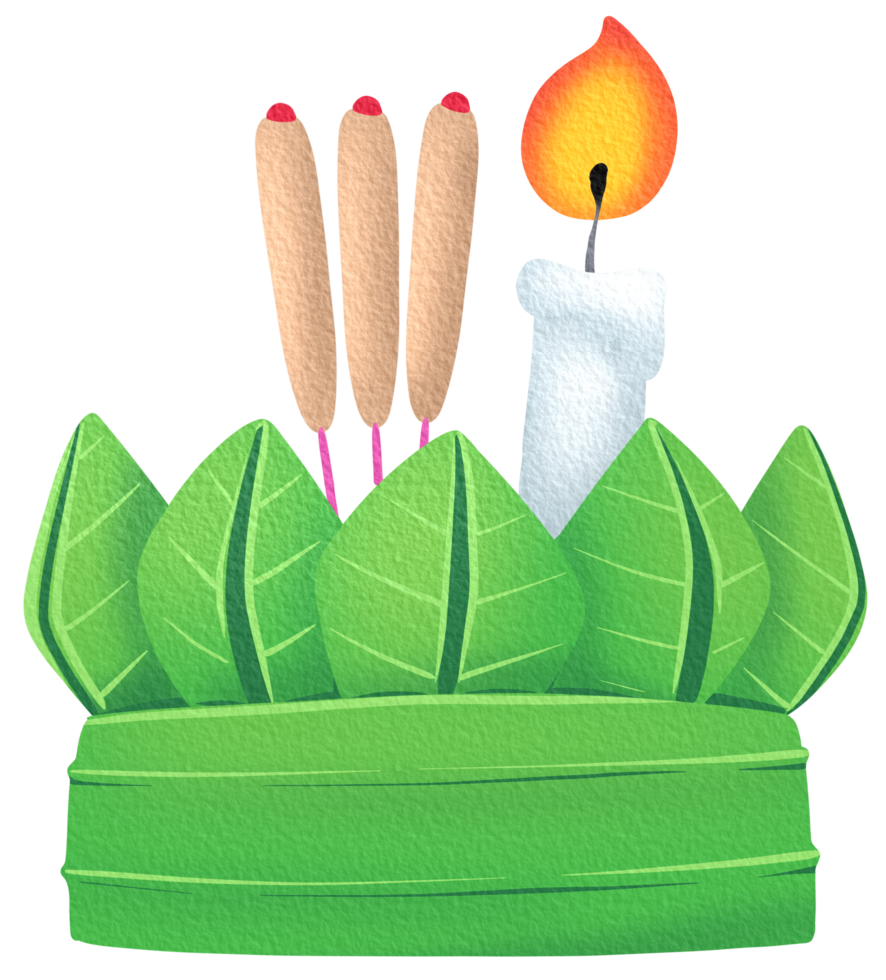 illustration of Loy Krathong festival in watercolour style png