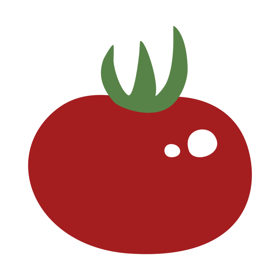 plat dessin animé brillant rouge tomate png