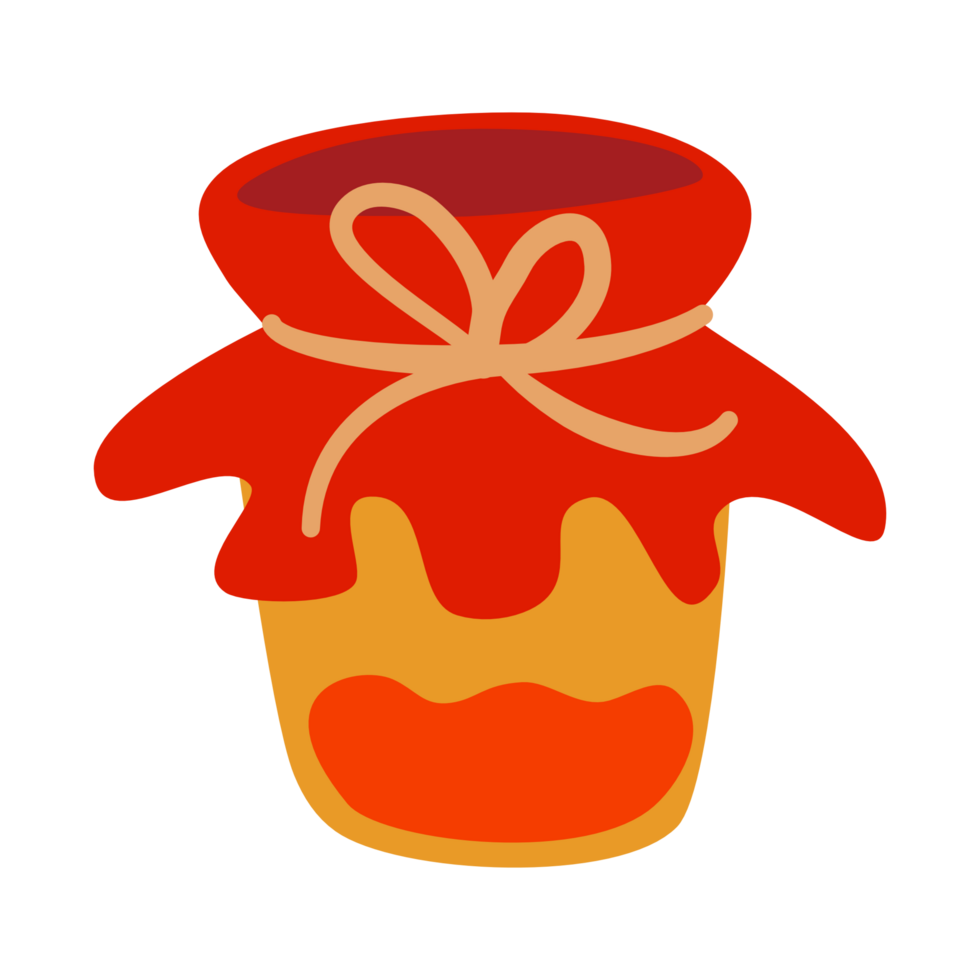 cartoon flat red jam bottle png