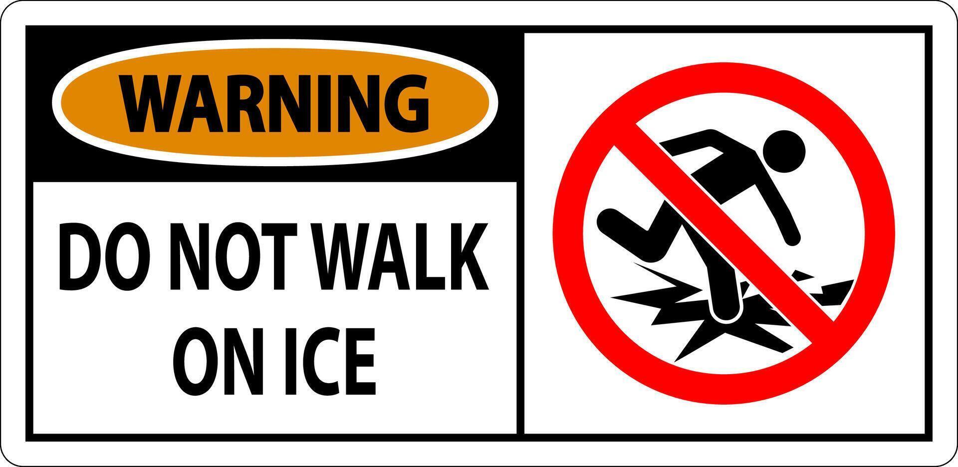 Warning Sign Do Not Walk On Ice vector