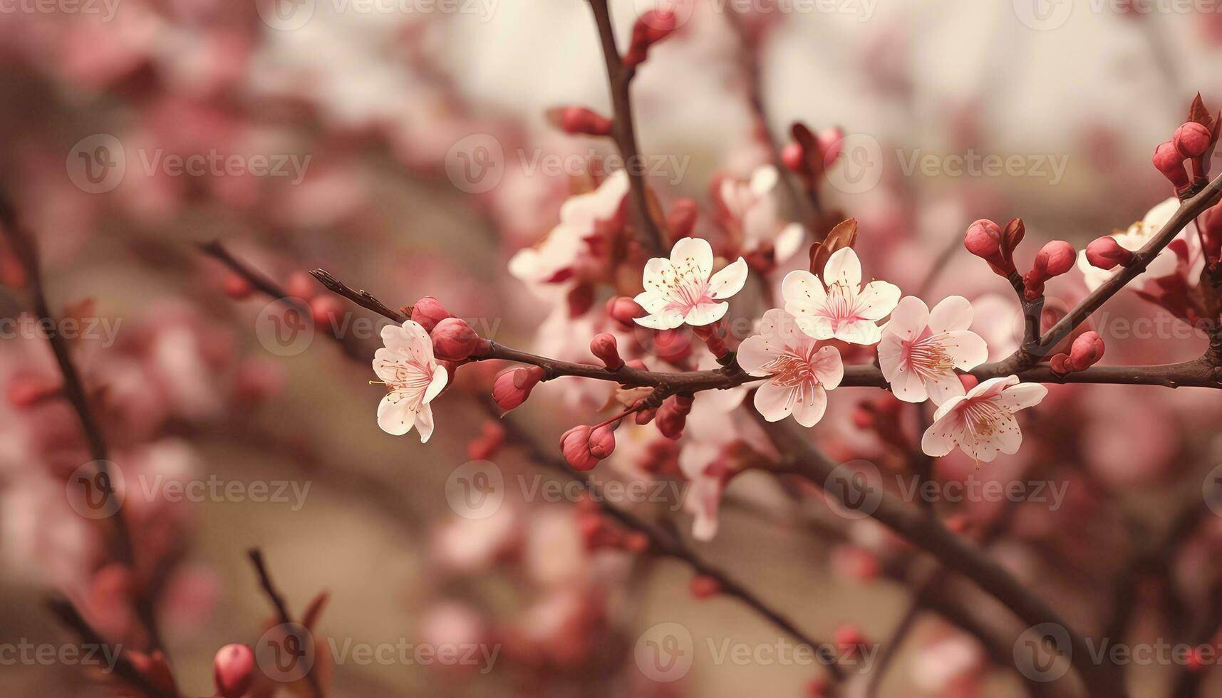 Serene Outdoor View Blossoms in Pristine Beauty AI generated photo