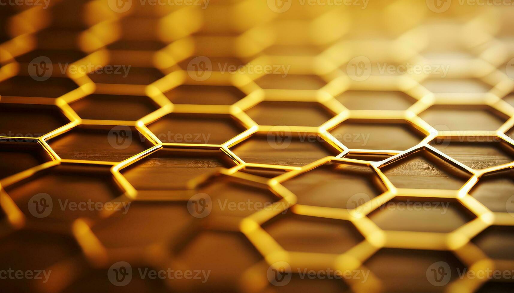 Metal Atoms Falling on Hexagonal Surface AI generated photo