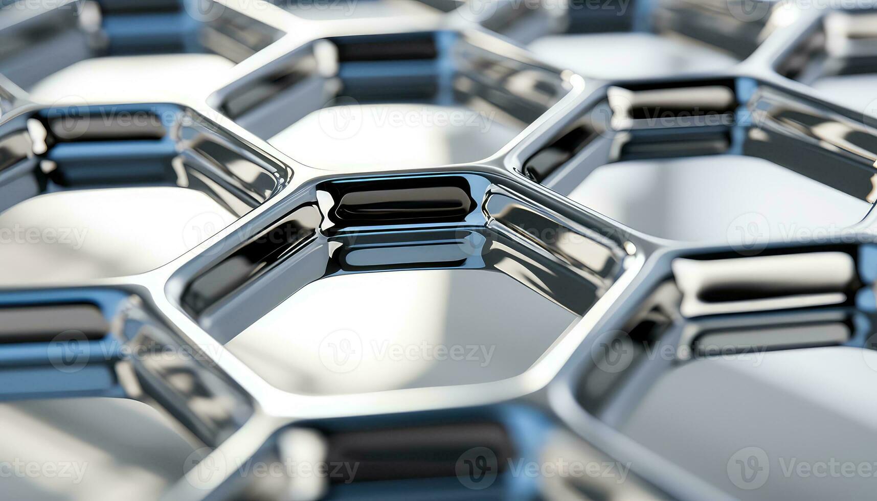 Metal Atoms Falling on Hexagonal Surface AI generated photo