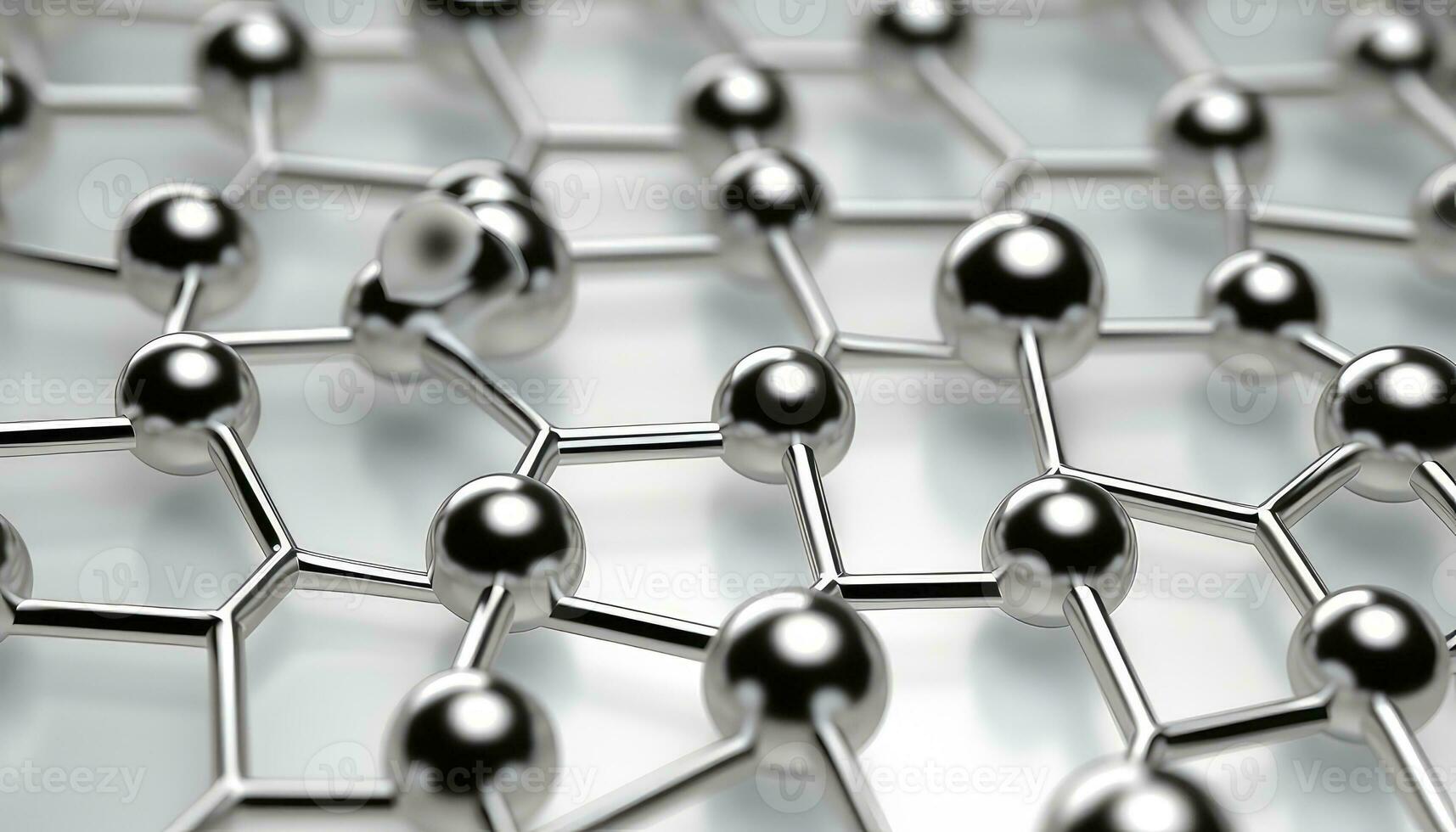 metal átomos que cae en hexagonal superficie ai generado foto