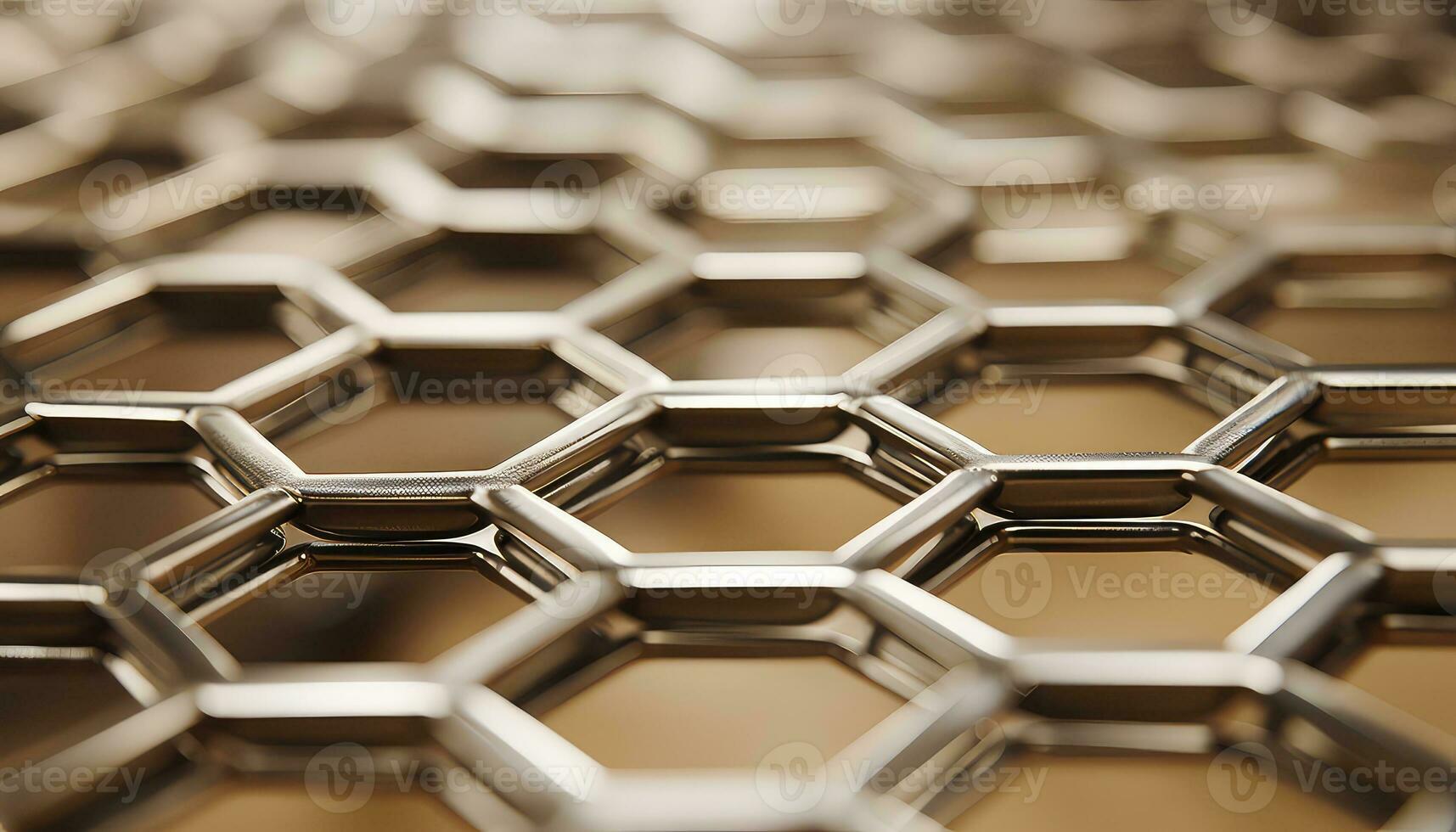 Metal Atoms Falling on Hexagonal Surface AI generated photo