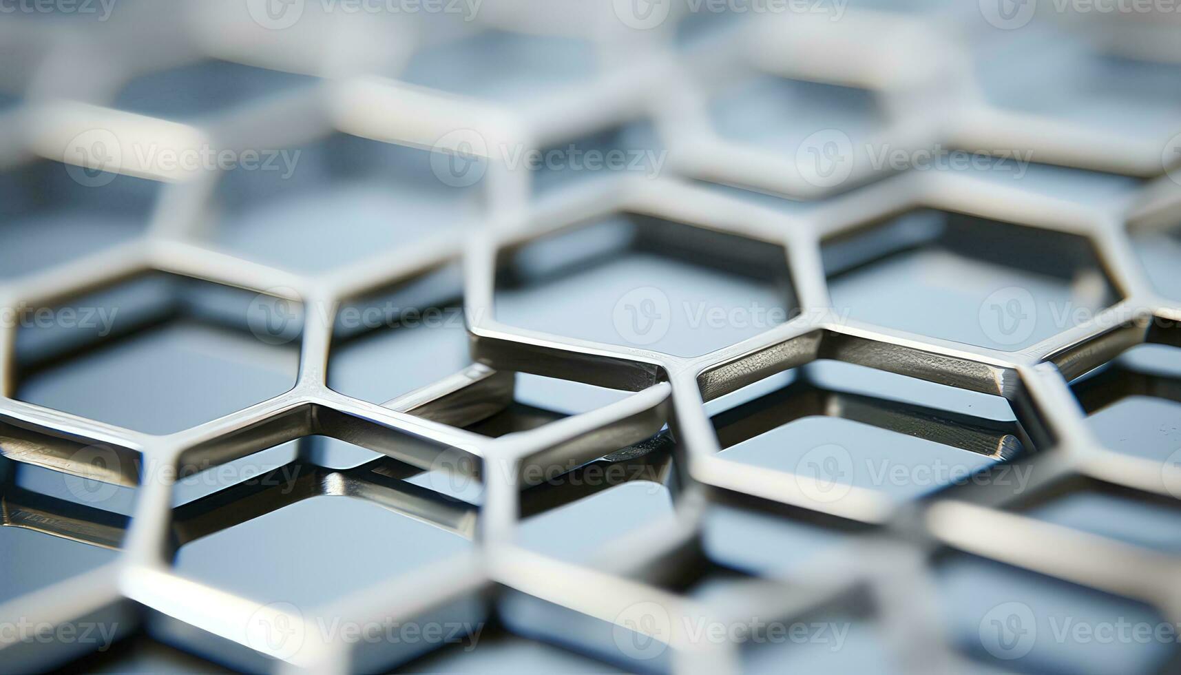 Metal Atoms Falling on Hexagonal Surface AI generated photo