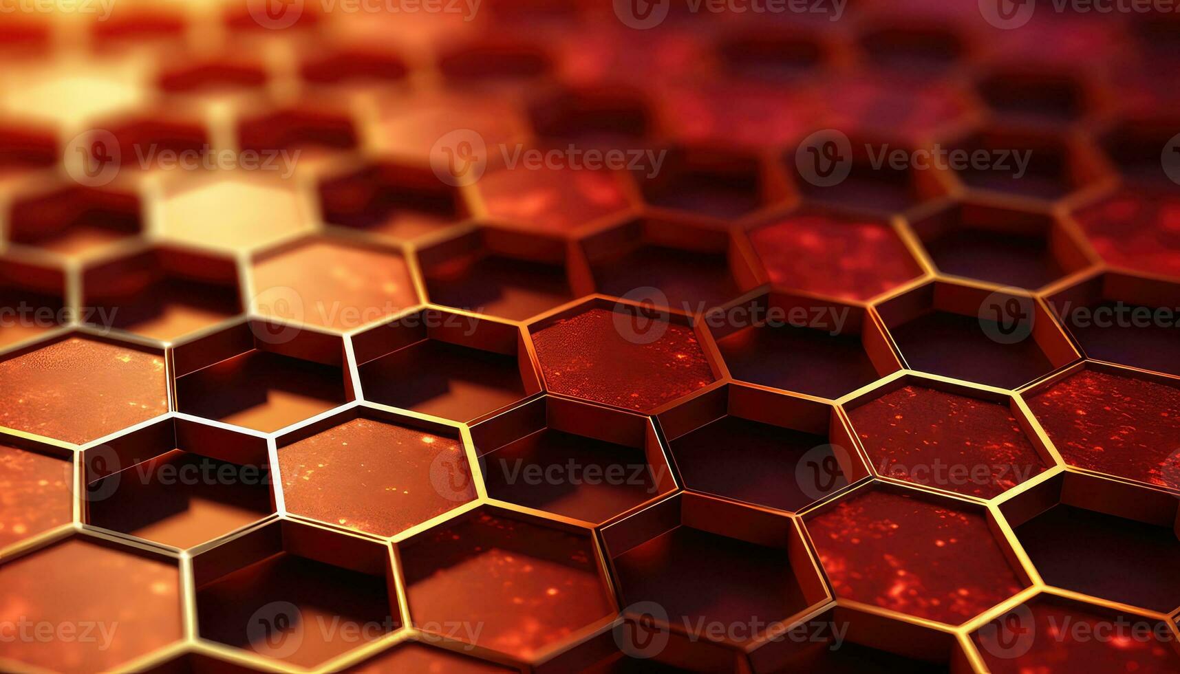 Metal Atoms Falling on Hexagonal Surface AI generated photo