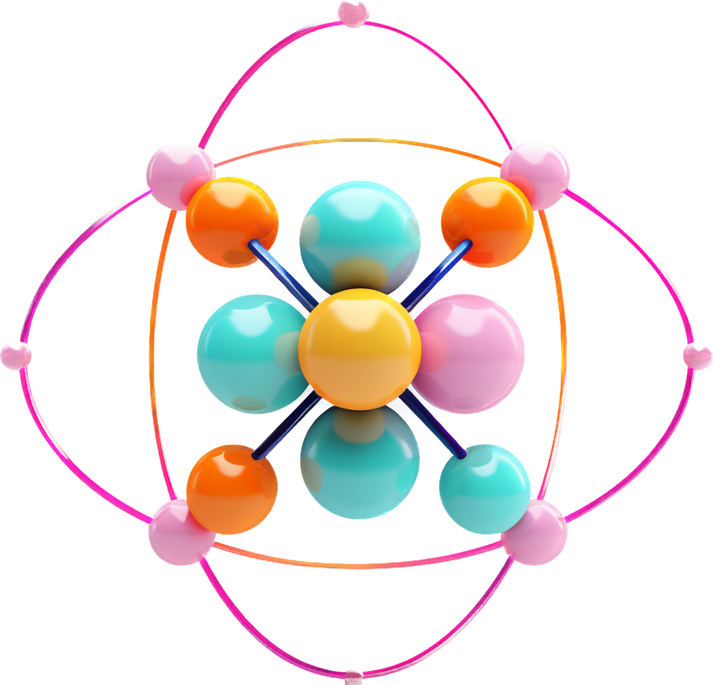 Atom png with AI generated.