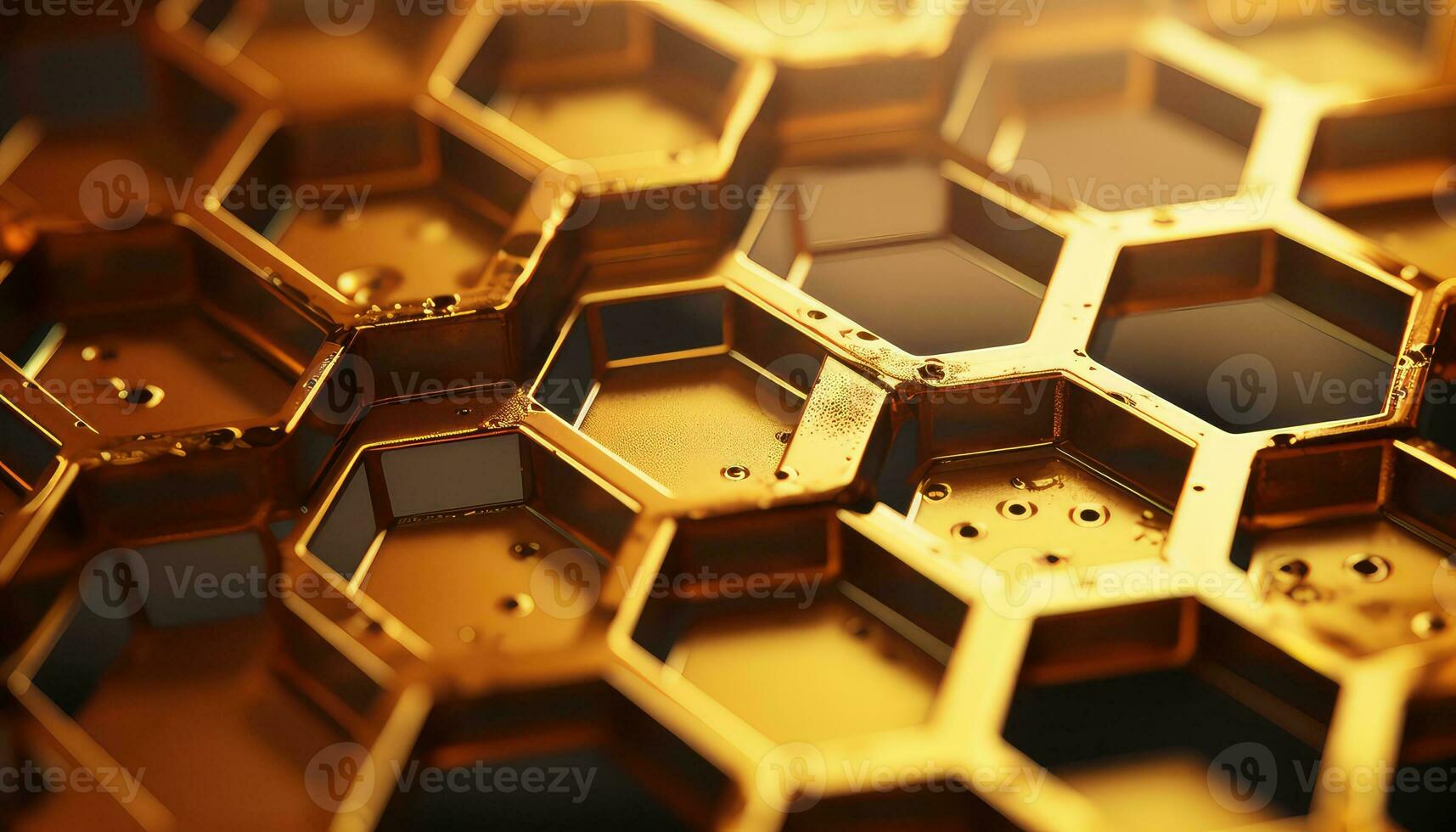 que cae metal átomos reunirse hexagonal cuadrícula ai generado foto