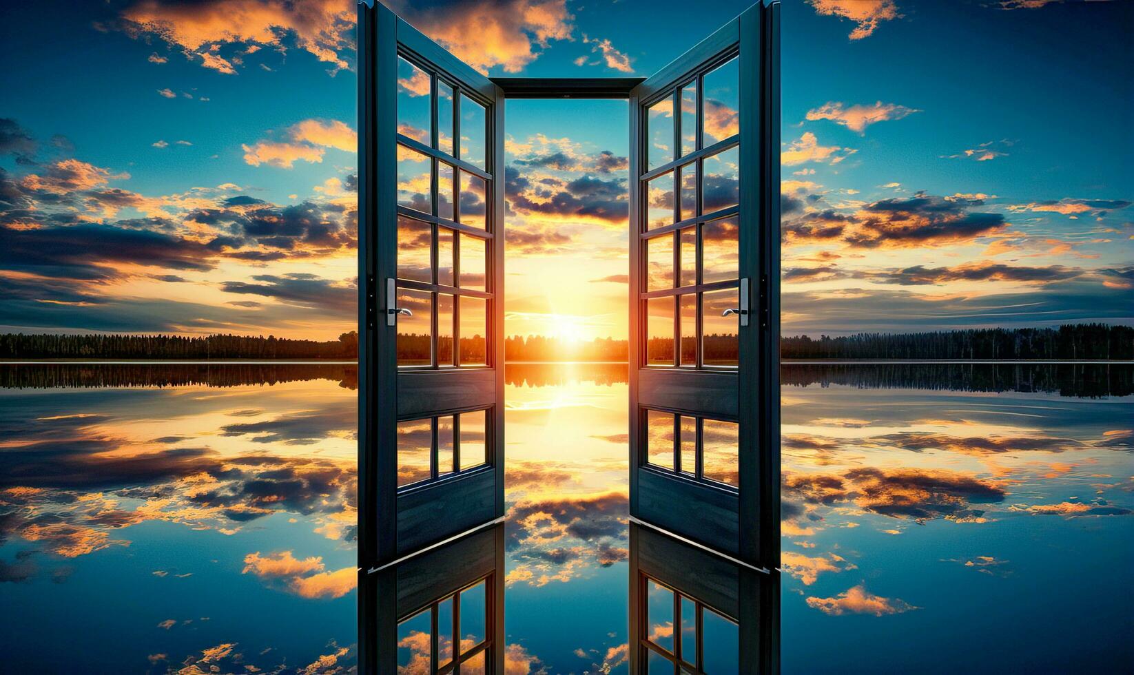 Exploring New Horizons Unveiling a 3D Desert Doorway - A Unique Startup Concept Illustrated AI generative photo
