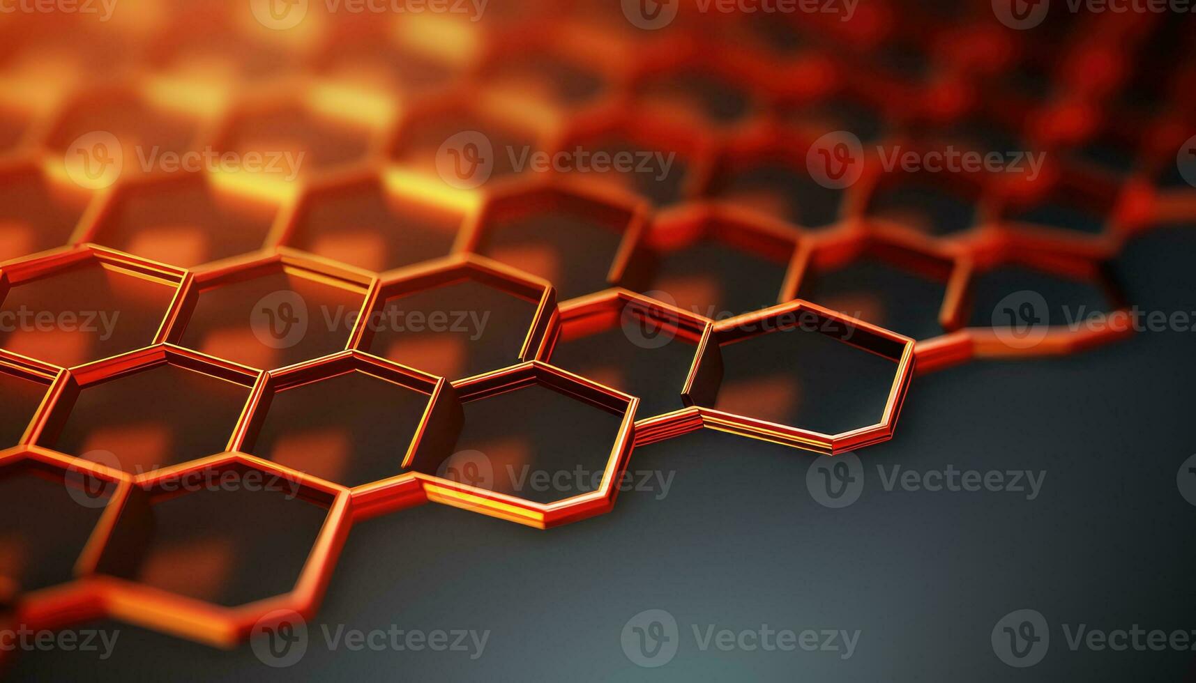 atómico ducha metal átomos en hexagonal cuadrícula ai generado foto