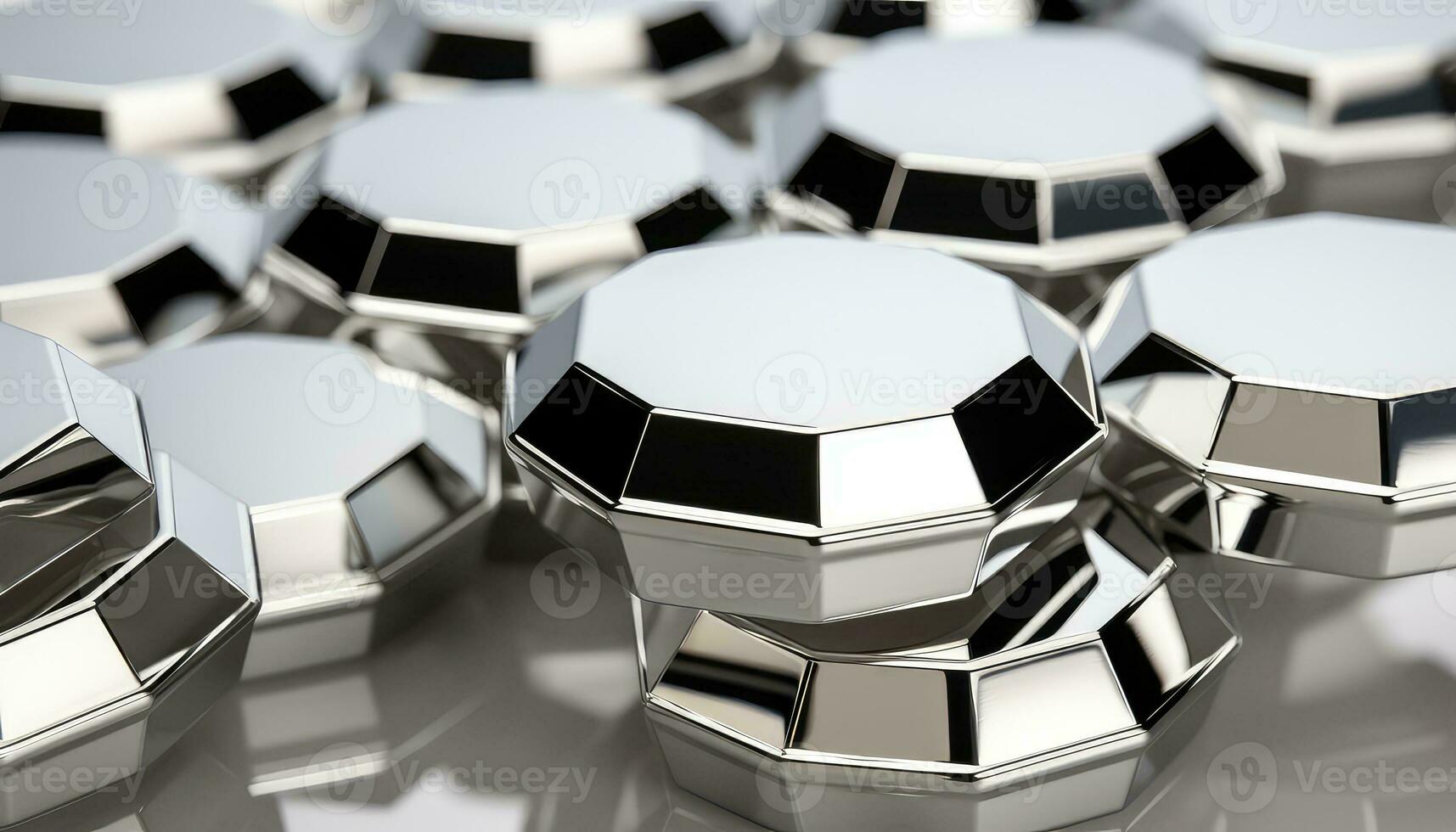 Atomic Shower Metal Atoms on Hexagonal Grid AI generated photo