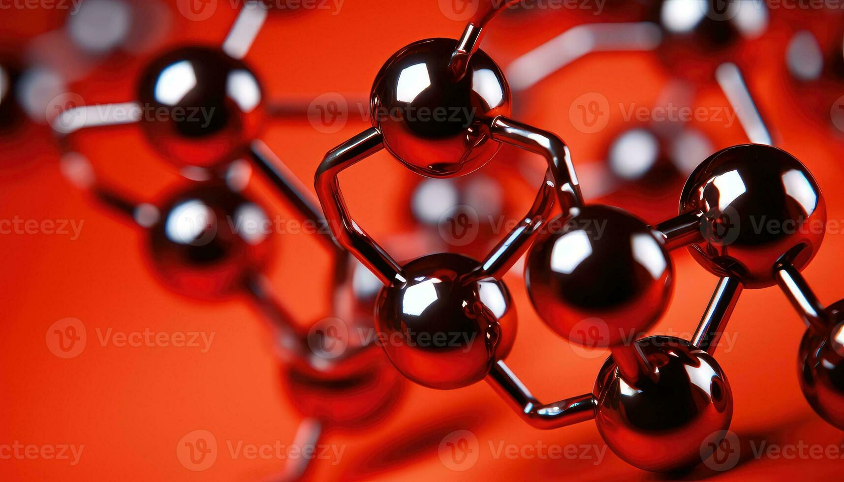 Atomic Shower Metal Atoms on Hexagonal Grid AI generated photo