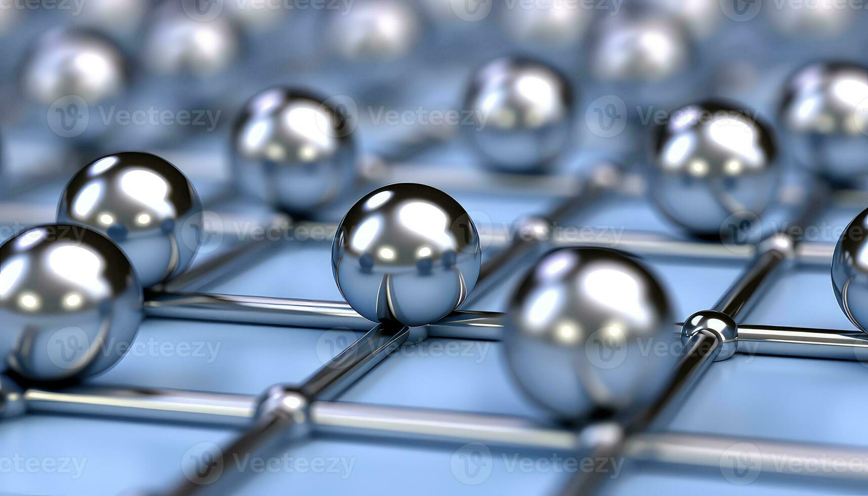 Atomic Shower Metal Atoms on Hexagonal Grid AI generated photo