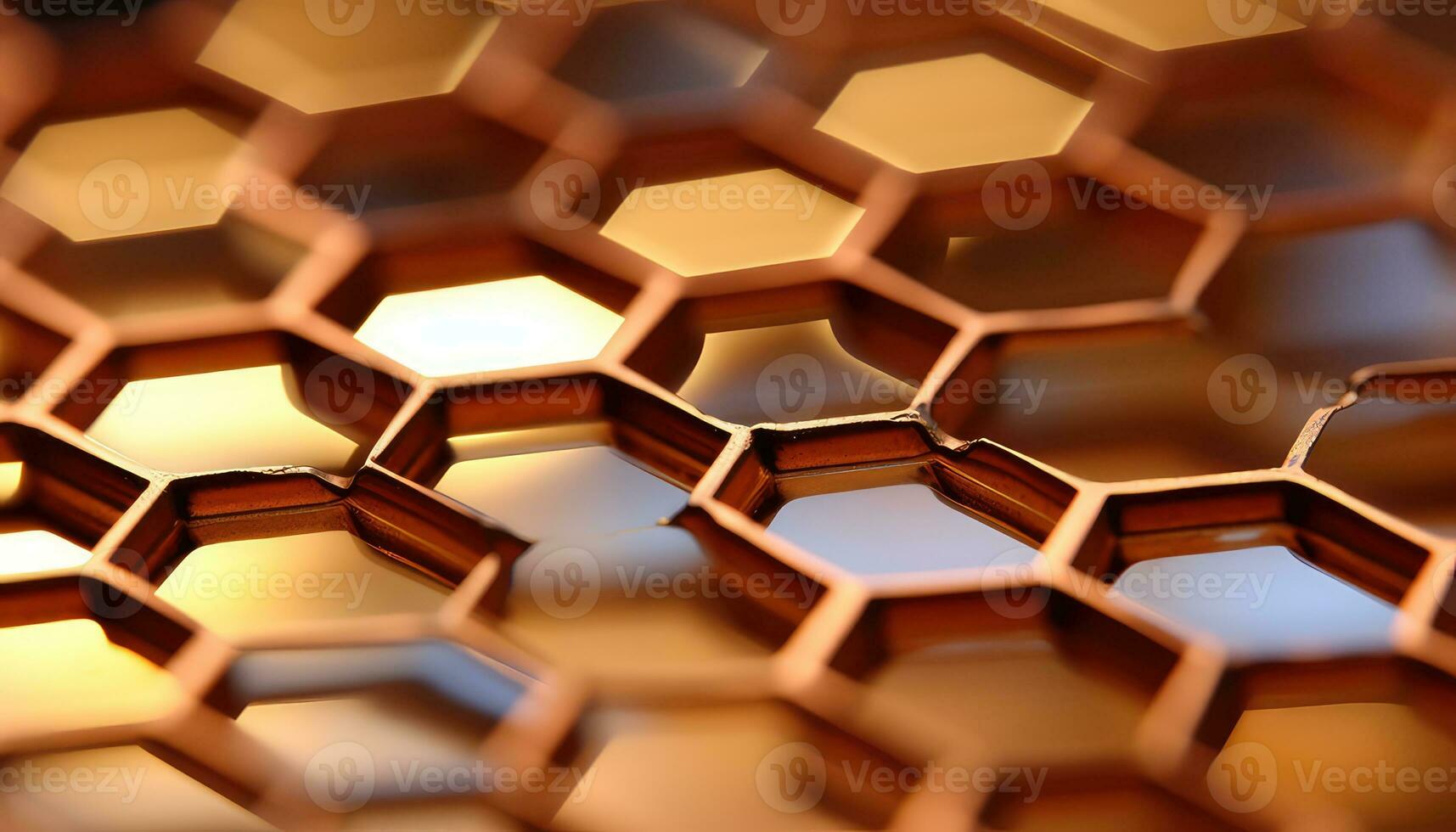 atómico ducha metal átomos en hexagonal cuadrícula ai generado foto