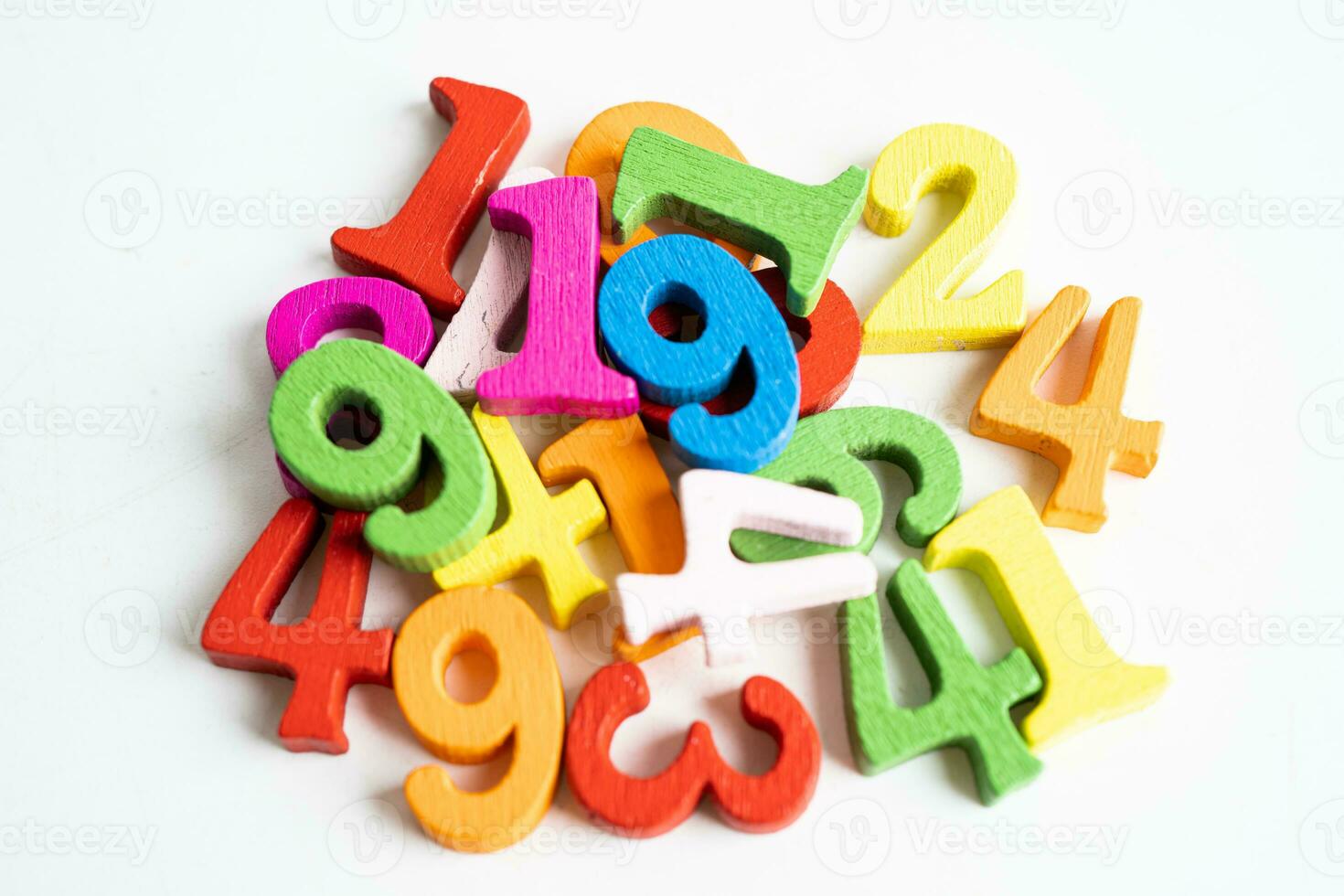 Math number colorful, education study mathematics learning teach concept. photo