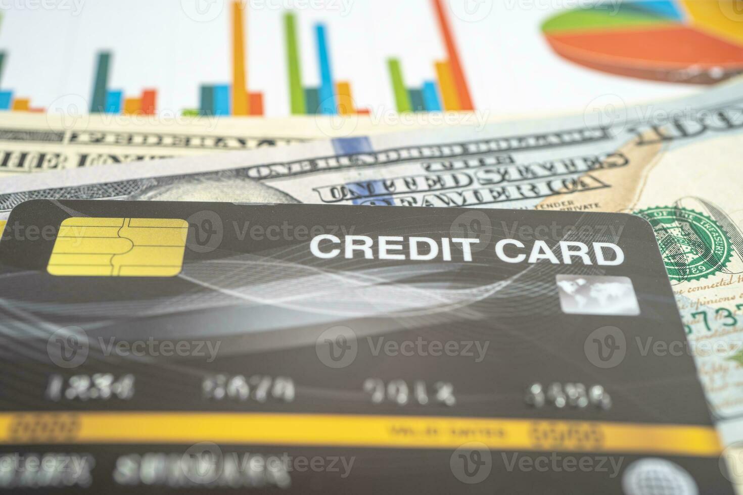 Credit card model on graph spreadsheet paper. Finance development, Banking Account, Statistics, Investment Analytic research data economy, Stock exchange trading, Business company concept. photo
